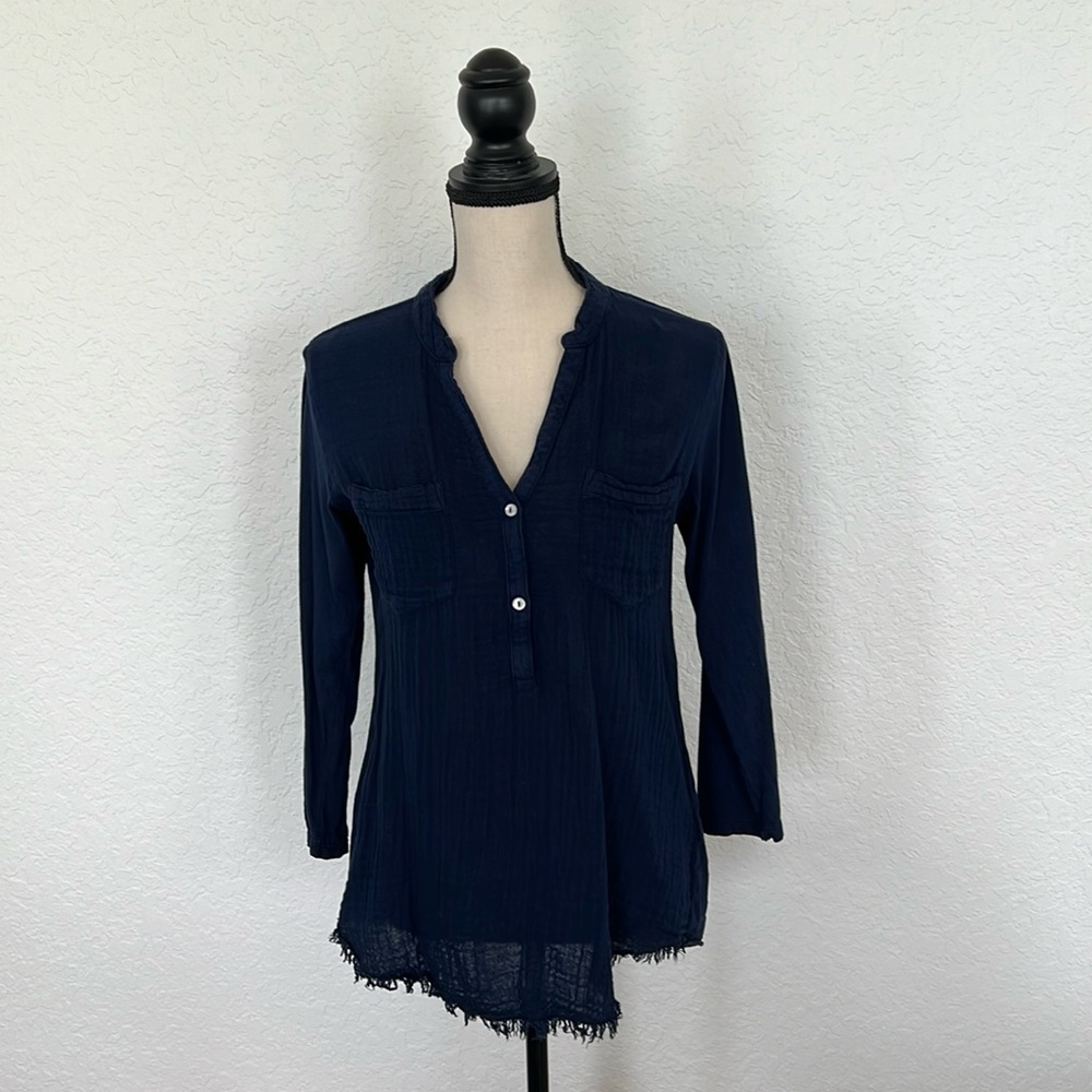 Michael Stars Navy Blue Gauze Shirt Size S